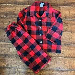 ⚡️3/$20 Plaid Button up Pajamas - buffalo check pj - baby 12-18 months 🎄❄️